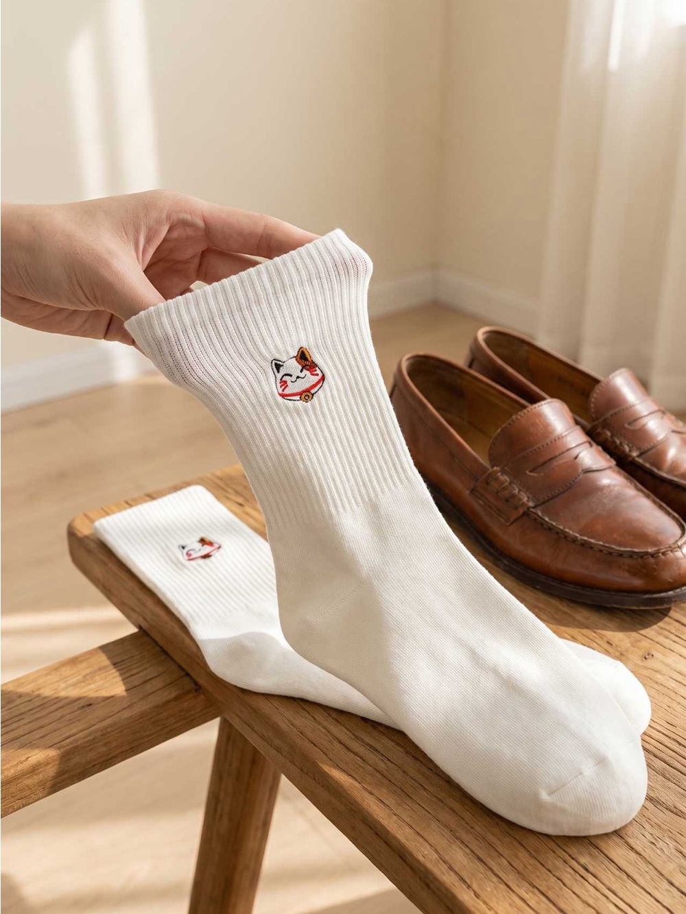 Premium Combed Cotton Crew Socks Unisex Soft Breathable Everyday Socks